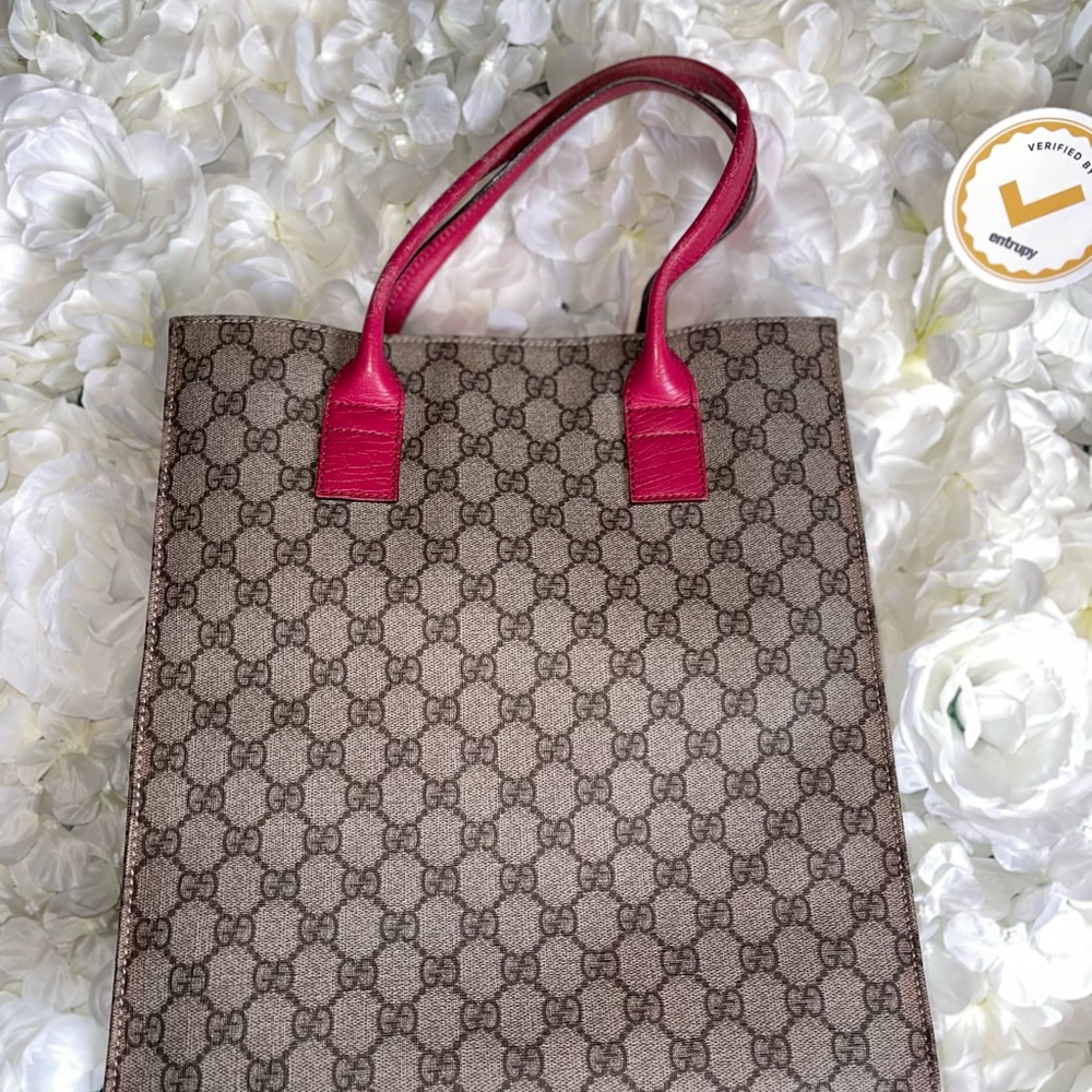 Gucci GG Supreme Top Handle Pink Women's Tote Bag - Picture 9 of 10
